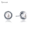 925 sterling silver natural stone post earrings moonstone pearl amethyst crystal earrings for women Valentine's jewelry
