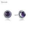 925 sterling silver natural stone post earrings moonstone pearl amethyst crystal earrings for women Valentine's jewelry