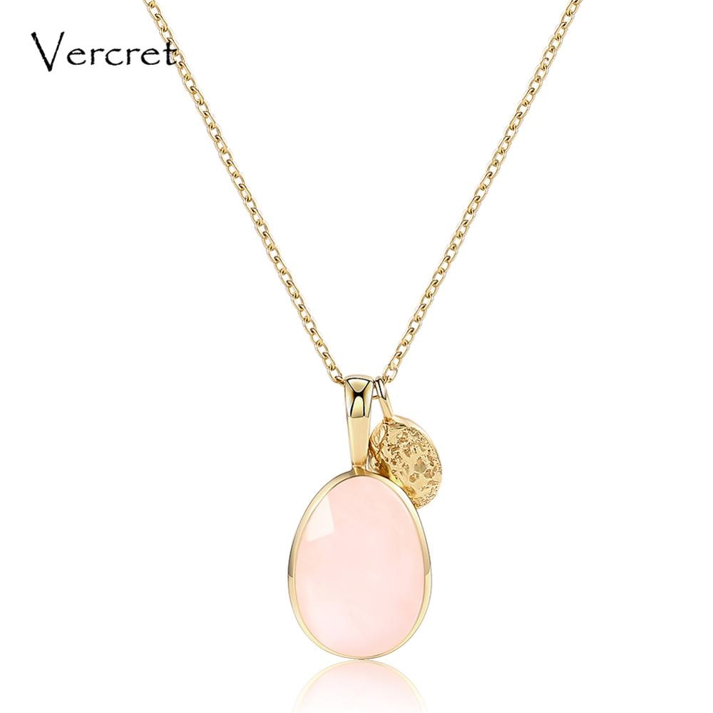 cute rose quartz necklace 925 sterling silver chain pendant necklace women's jewelry gift sp