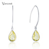 delicate Lemon Quartz drop dangle earrings 925 sterling silver jewelry for women party wedding gift