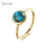 delicate turquoise rings handmade 925 sterling silver 18k gold ring fine jewelry for women gifts sp