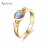 fine jewelry 18k gold 925 silver rings natural stone rainbow moonstone labradorite ring for women gift party