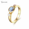 fine jewelry 925 silver ring 18k gold natural stone rainbow moonstone labradorite rings for women gift party