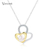 pearl necklace with 925 sterling silver chain heart to heart pendant necklace women's jewelry gift