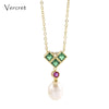 pearl pendant necklace 3 colors 925 sterling silver chain necklace women jewelry