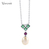 pearl pendant necklace 3 colors 925 sterling silver chain necklace women jewelry