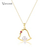 pearl pendent necklaces 18k gold chain 925 sterling silver necklace with bell bow tie women's jewelry gift