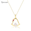 pearl pendent necklaces 925 sterling chain silver necklace with cute bell bow tie women's jewelry gift