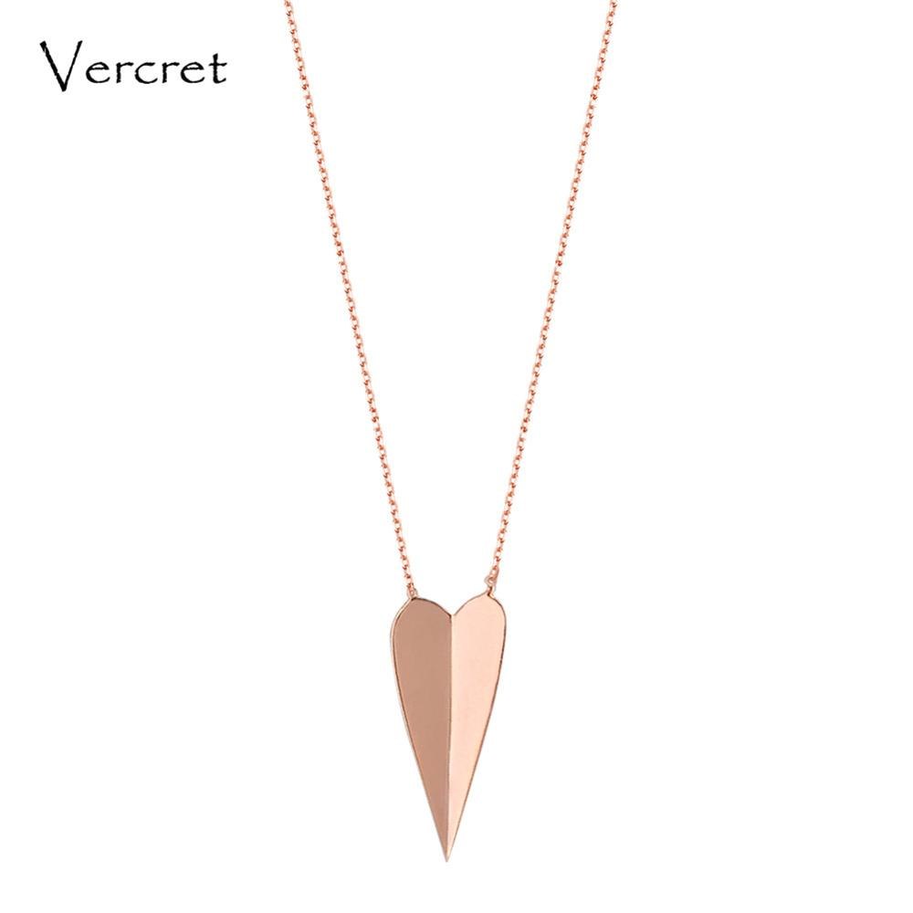 heart pendent necklace silver 925 jewelry rose gold chain necklace for women party gift