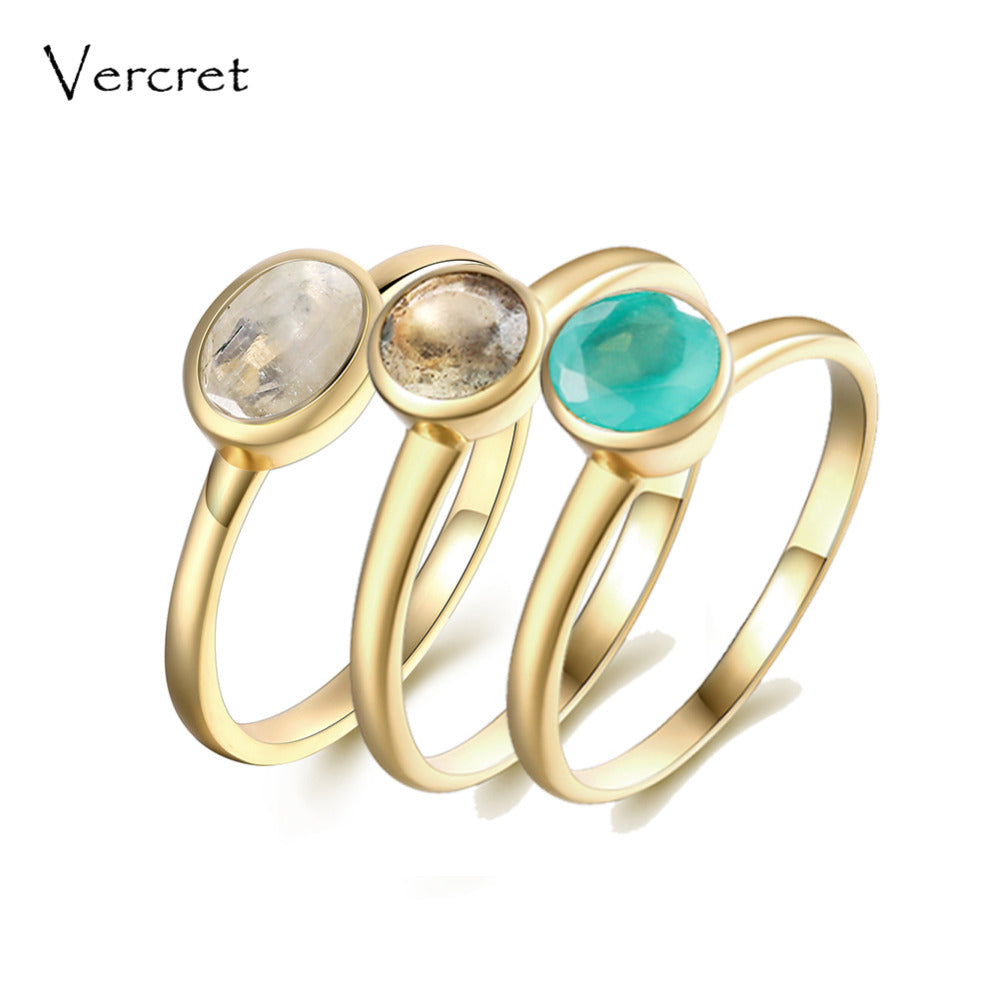 moonstone ring set handmade 925 sterling silver ring gold plate fine jewelry for women gifts sp