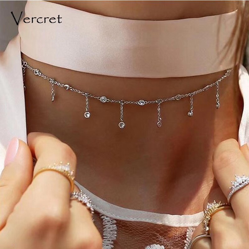 silver choker necklace 925 sterling silver choker for girls gift jewelry charms occasions for women