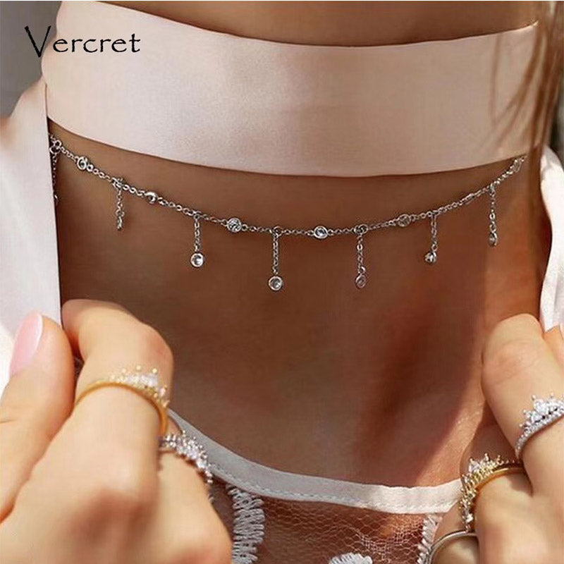 silver choker necklace for women 925 sterling silver choker for girls gift jewelry charms occasions