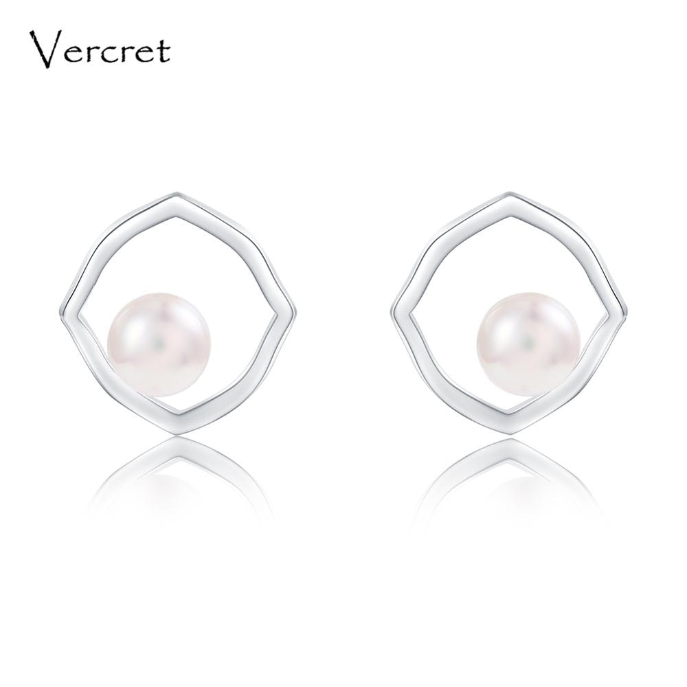simple pearl irregular shape earrings 925 sterling silver post earrings pearl jewelry gift for women