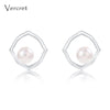 simple pearl irregular shape earrings 925 sterling silver post earrings pearl jewelry gift for women