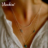 Hot Fashion Long Pendant Necklaces Gold Fatima Hand & 3 Layer Chain Necklace Necklaces