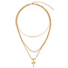 Vienkim Trendy Gold Color Layered Necklace Choker Chain Boho Simple Cross Pendant Necklace For Women Jewelry Friendly Gift 2022