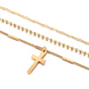 Vienkim Trendy Gold Color Layered Necklace Choker Chain Boho Simple Cross Pendant Necklace For Women Jewelry Friendly Gift 2021