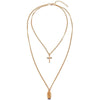 Vienkim Trendy Gold Color Layered Necklace Choker Chain Boho Simple Cross Pendant Necklace For Women Jewelry Friendly Gift 2022