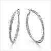 New Double Circles Round Hoop Earrings for Women Rose Gold & Silver Color Twisted Large Cross Earrings