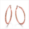 New Double Circles Round Hoop Earrings for Women Rose Gold & Silver Color Twisted Large Cross Earrings
