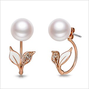 Trendy Rose Gold Color Simulated Pearl Stud Earrings for Woman Sweet Romantic Rhinestone Elegant Party Female Earrings