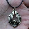 Viking Celt Fly Owl Necklace Barn Owl Pendant Necklaces Bird Charms Talisman Protection Wicca Necklace Witchcraft Witch Jewelry