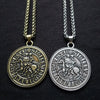 Viking Double War Horse Greek Latin Amulet Jewelry Knights Templar Exquisite Commemorative Seal Pendant Necklace