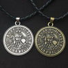 Viking Double War Horse Greek Latin Amulet Jewelry Knights Templar Exquisite Commemorative Seal Pendant Necklace