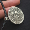 Viking Double War Horse Greek Latin Amulet Jewelry Knights Templar Exquisite Commemorative Seal Pendant Necklace