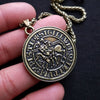 Viking Double War Horse Greek Latin Amulet Jewelry Knights Templar Exquisite Commemorative Seal Pendant Necklace