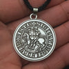 Viking Double War Horse Greek Latin Amulet Jewelry Knights Templar Exquisite Commemorative Seal Pendant Necklace