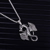 Viking Dragon Pterodactyl Pendant Necklace Women's Metal Animal Accessories Party Jewelry