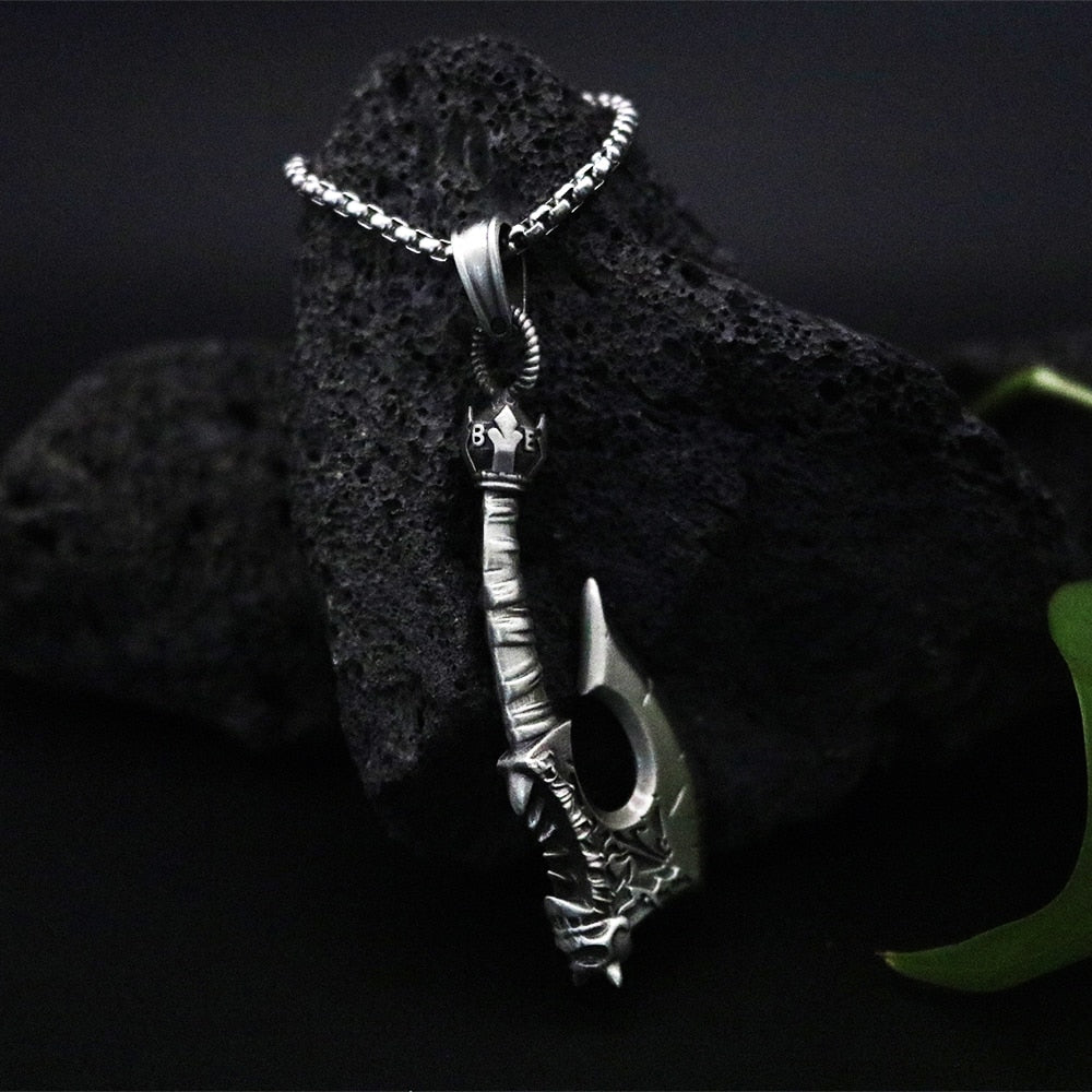 Viking Elements Human Chain Necklace Tree of Life Tomahawk Pendant Necklace Men's Vintage Pirate Necklace Hanging on the Neck