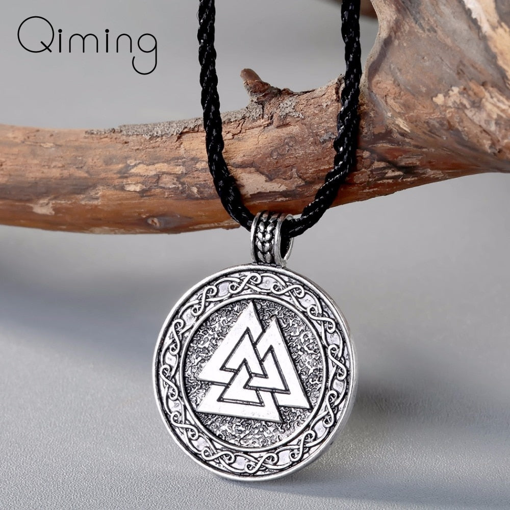 Viking Necklaces Nodic Vikings Runes Women Pendant Necklace Valknut Original Amulet Pendant Talisman Jewelry