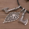 Viking Jewelry Sword Shield Odin Raven Wolf Axe Amulet Slavic Kolovrat Symbol Talisman Male Necklace