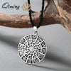 Viking Rune Slavic Necklace Men Raven Zodiac Hammer Compass Pendant Vintage Amulet Jewelry Women Necklaces Male Collier