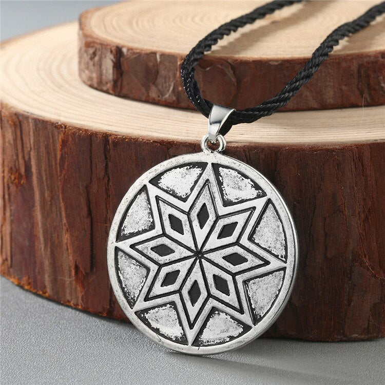 Viking Rune Slavic Necklace Men Raven Zodiac Hammer Compass Pendant Vintage Amulet Jewelry Women Necklaces Male Collier