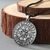 Viking Rune Slavic Necklace Men Raven Zodiac Hammer Compass Pendant Vintage Amulet Jewelry Women Necklaces Male Collier