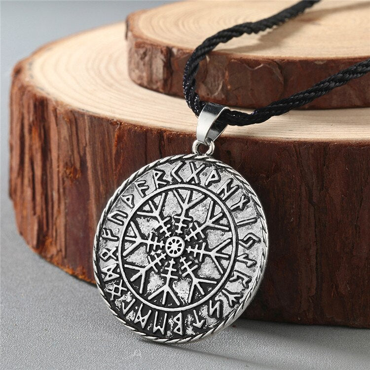 Viking Rune Slavic Necklace Men Raven Zodiac Hammer Compass Pendant Vintage Amulet Jewelry Women Necklaces Male Collier