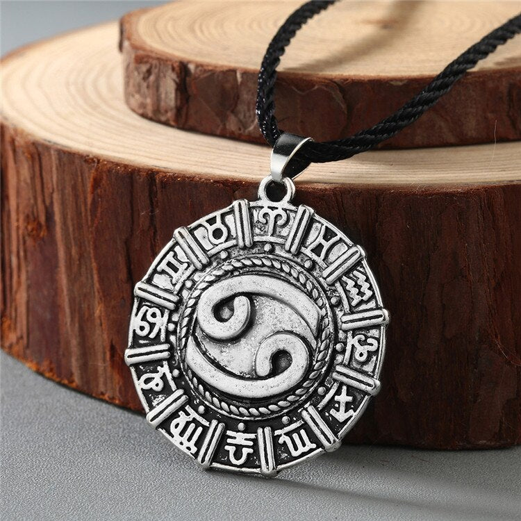 Viking Rune Slavic Necklace Men Raven Zodiac Hammer Compass Pendant Vintage Amulet Jewelry Women Necklaces Male Collier