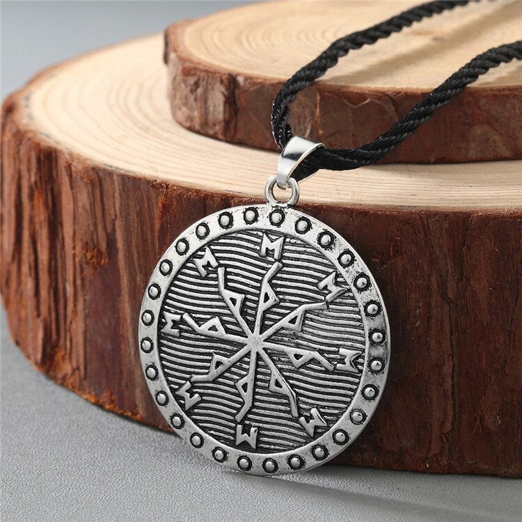 Viking Rune Slavic Necklace Men Raven Zodiac Hammer Compass Pendant Vintage Amulet Jewelry Women Necklaces Male Collier