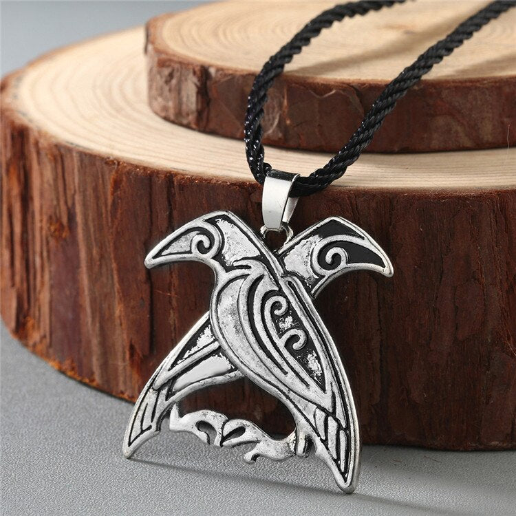 Viking Rune Slavic Necklace Men Raven Zodiac Hammer Compass Pendant Vintage Amulet Jewelry Women Necklaces Male Collier