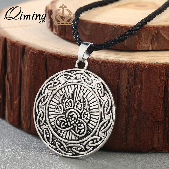 Viking Rune Slavic Necklace Men Raven Zodiac Hammer Compass Pendant Vintage Amulet Jewelry Women Necklaces Male Collier