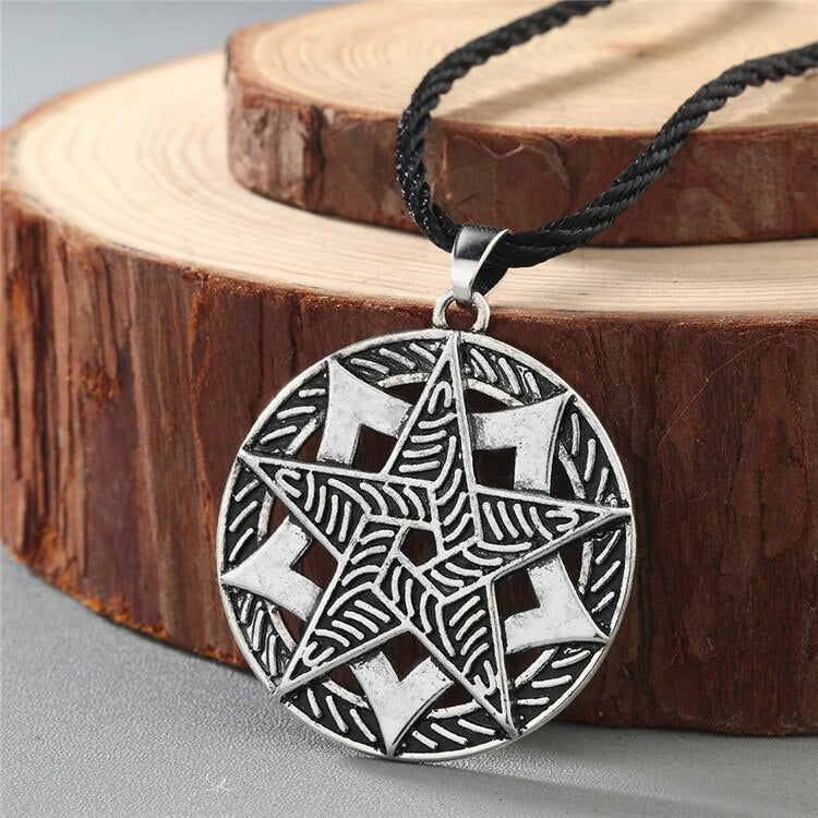 Viking Rune Slavic Necklace Men Raven Zodiac Hammer Compass Pendant Vintage Amulet Jewelry Women Necklaces Male Collier