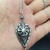 Viking Shield Necklace Pendant Slavic Amulet Sword Axe Shield Rune Pendant Viking Pirate Jewelry Talisman Necklace For Women Men