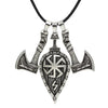 Viking Shield Necklace Pendant Slavic Amulet Sword Axe Shield Rune Pendant Viking Pirate Jewelry Talisman Necklace For Women Men