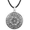 Viking Vegvisir Compass Necklace Talisman Viking Elder Futhark Rune Pendant Valknut Pagan Amulet Vegvisir Scandinavian Norse Gif