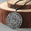 Viking Vegvisir Compass Necklace Talisman Viking Elder Futhark Rune Pendant Valknut Pagan Amulet Vegvisir Scandinavian Norse Gif