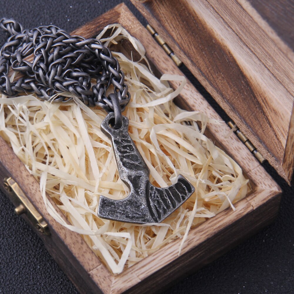 Viking Vegvisir Iron Color Viking Odin Rune Pendant Necklace with Stainless Steel Chain As Men Gift