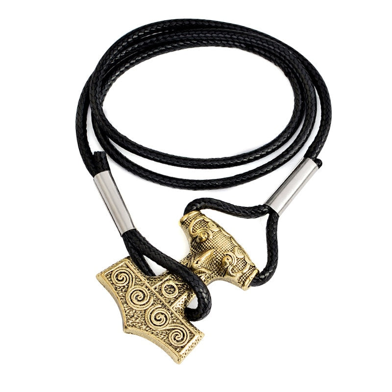 Viking bracelet God hammer Symb of power bronze and ancient silver charm bracelet jewelry for man